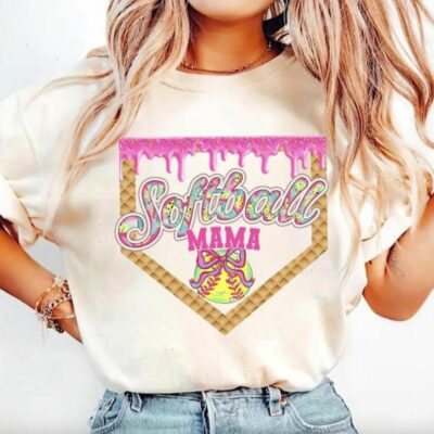 Softball Mama Drip – Sweet Game Day Tee for Cool Moms