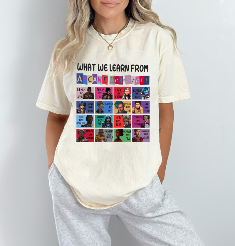 League of Legends Arcane Shirt – Jinx, Vi & Caitlyn Graphic Fan Tee