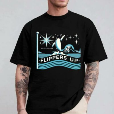 Humorous Anti-Trump Shirt – Penguins Unite “Flippers Up” Protest Tee