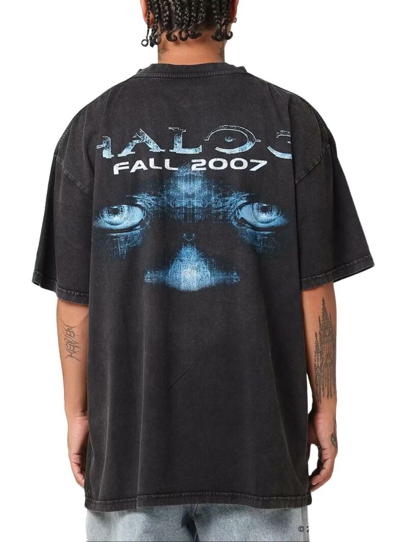 HALO 3 Vintage Washed T-Shirt – Oversized Gamer Streetwear