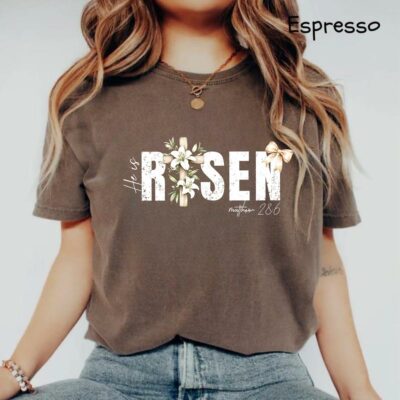 Risen Savior Tee – Vintage Easter Faith Shirt in Comfort Colors