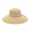 Elegant Straw Sun Hat With Pink Ribbon By Hat Wear