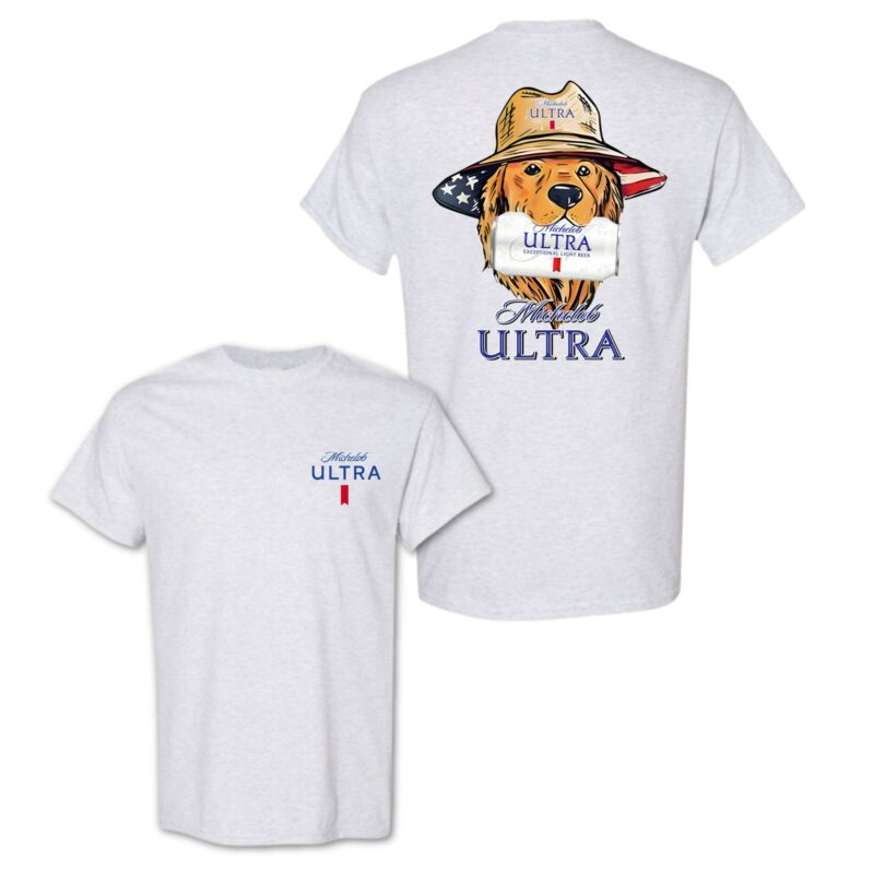 Michelob Ultra Golden Retriever Tee – Patriotic Beer Dog Graphic Shirt for Men & Women | 4th of July Party Apparel